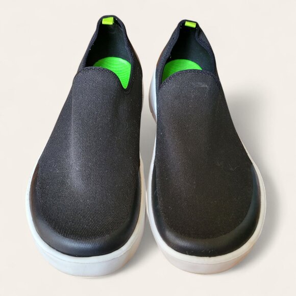 Oofos OOmg EeZee Low Recovery Slip On Black White Womens 10 - Picture 3 of 9